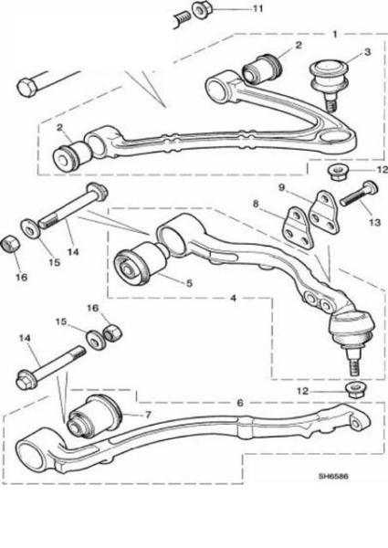 Ψαλίδια εμπρός Jaguar XJ ( From (V)812317 to (V)F59525)