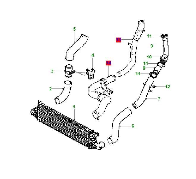 Κολάρα Intercooler Jaguar X-Type 2000cc Diesel M2001-10