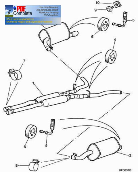 Εξάτμιση μεσαία και πίσω και βάσεις Jaguar s-type