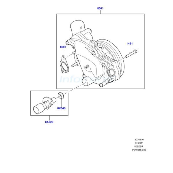 Αντλία νερού Range Rover Sport 5000cc V8 Diesel -Model2010-14