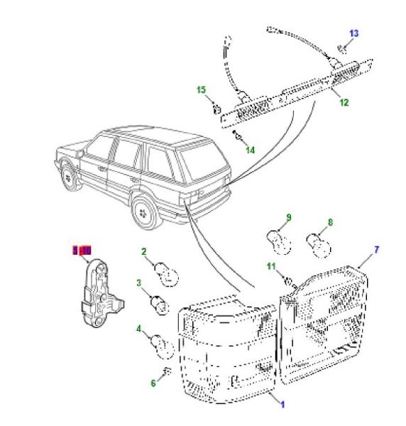 Φανάρια πίσω Range Rover  P38 All