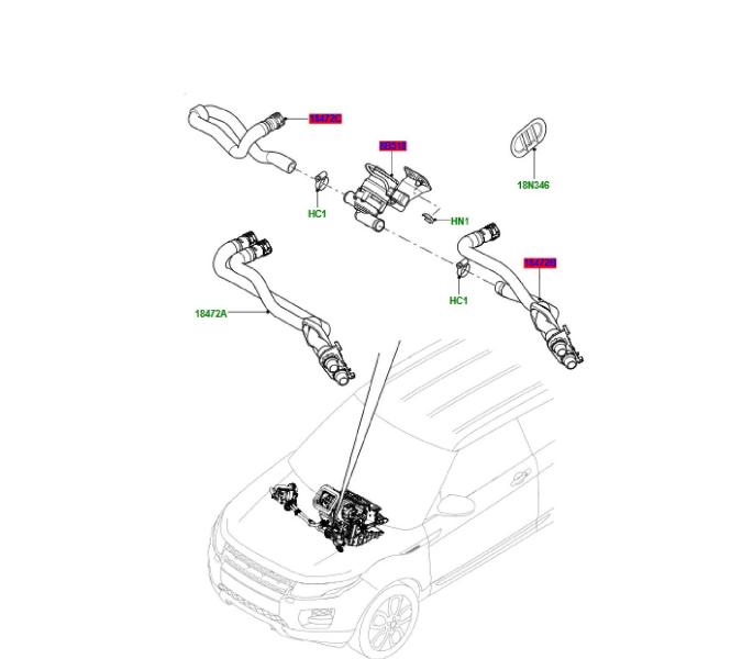 Κολάρα Kαλοριφέρ Range Rover Evoque 2000cc Model 2012-