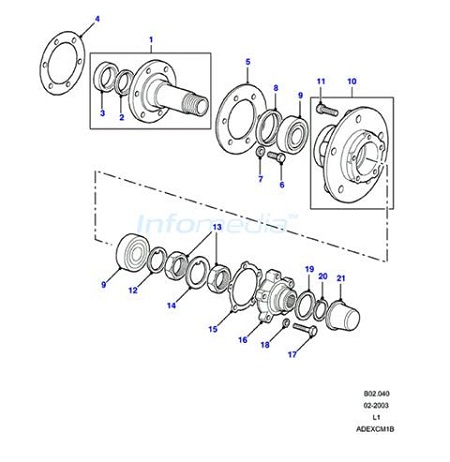 Μουαγιέ και ακραξώνιο τροχού land rover 90-110 -model 2006