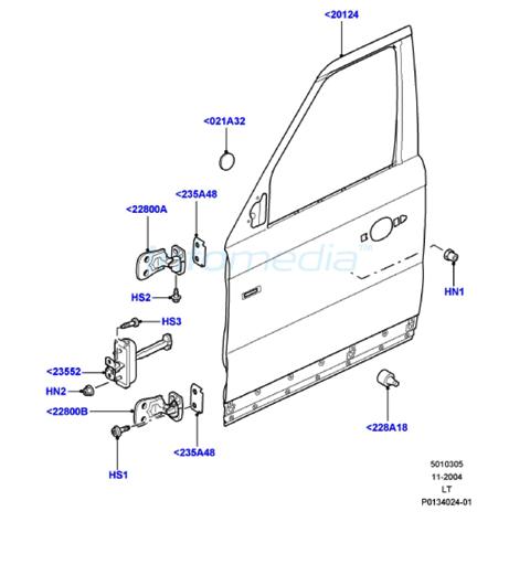 Πόρτα και μεντεσέδες και stop range rover sport model 2005 - 2009
