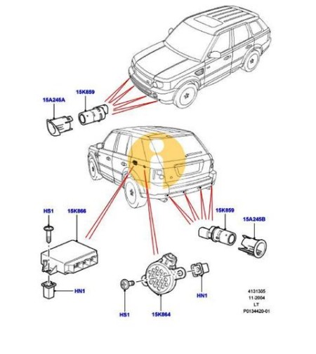 Εγκέφαλος και αισθητήρας και βάση parking Range Rover sport