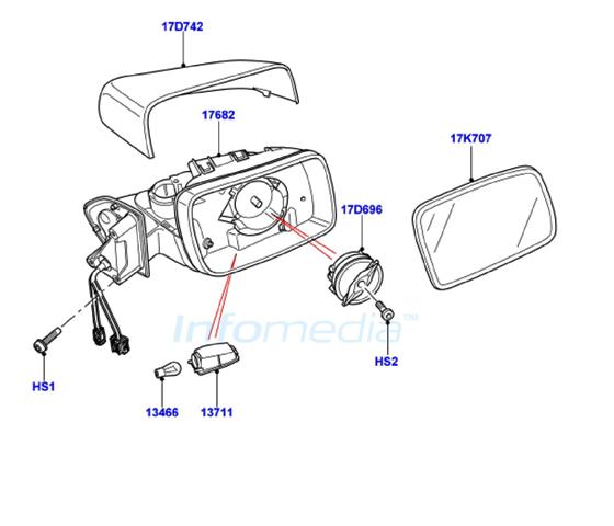 Καθρέπτης και μοτέρ και κρύσταλο καθρέπτη range rover model 2010