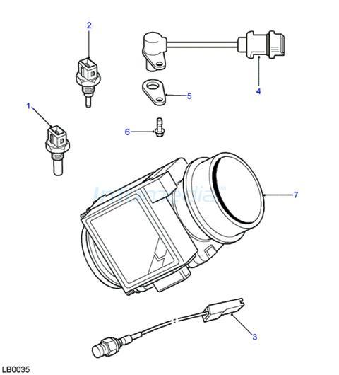 Air flow και αισθητήρας στροφάλου και θερμοκρασίας Freelander 2000 diesel 8V Model1996-2006