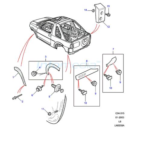 Διακοσμητικά φτερών Freelander 3D Model1996-2005