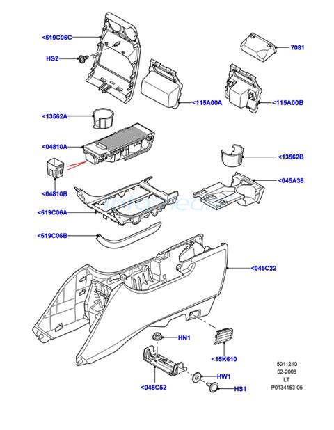 Κονσόλα και ποτηροθήκη Range rover sport Model2005-09
