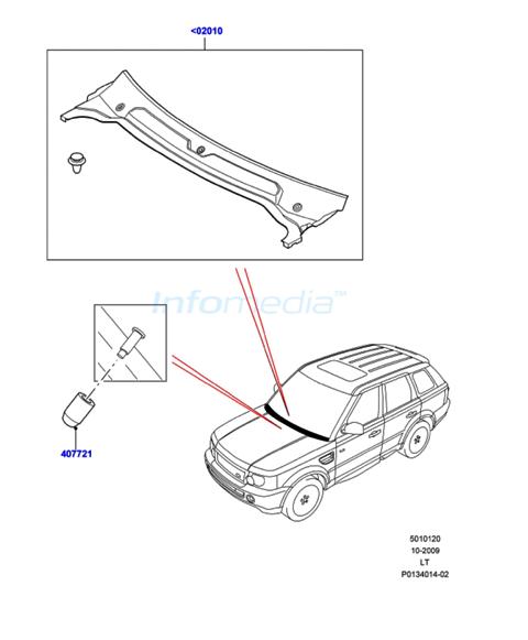 Κάλυμα υαλοκαθαριστήρα Range rover sport Model2005-09