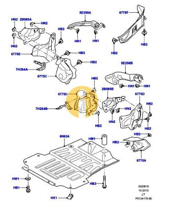 Πόδια και πλαστικά μηχανής Range Rover sport