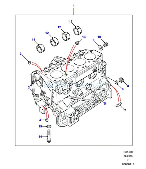 Κορμός μηχανής και μέταλλα εκκεντροφόρου Land Rover 90-110 2500cc PETROL