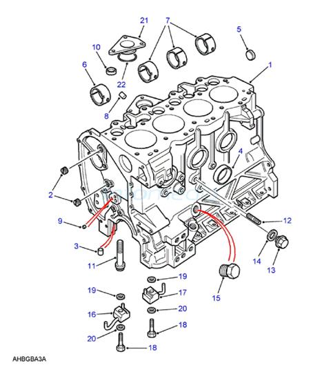 Κορμός μηχανής και μέταλλα εκκεντροφόρου Land Rover 90-110 2500cc Diesel -Model2006
