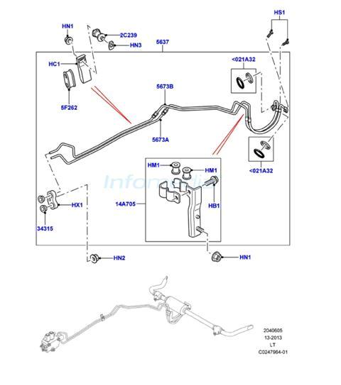 Σωλήνες υδραυλικής ζαμφόρ πίσω Range Rover  Sport -Model2009