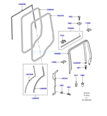 Λάστιχα πορτών και καρότσας range rover lt322 model 2002-