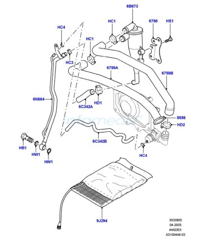 Σωληνάκια αναθυμιάσεως Range Rover LT322 4400cc V8 -Model2009