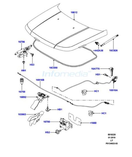 Καπώ και μεντεσές καπώ range rover sport model 2005 - 2009