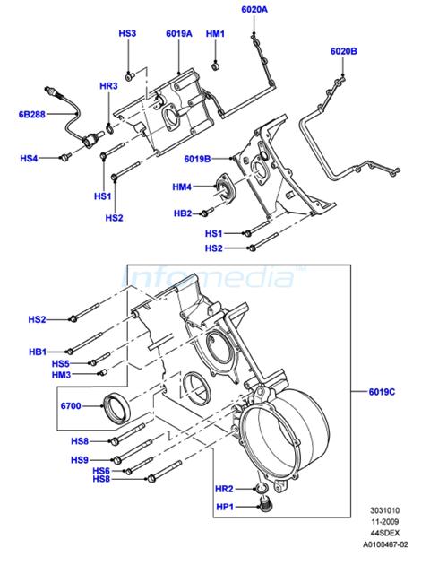 Τσιμούχες και φλάτζες καθρέπτου μηχανής Range rover lt322 4400cc v8 Model2002-09