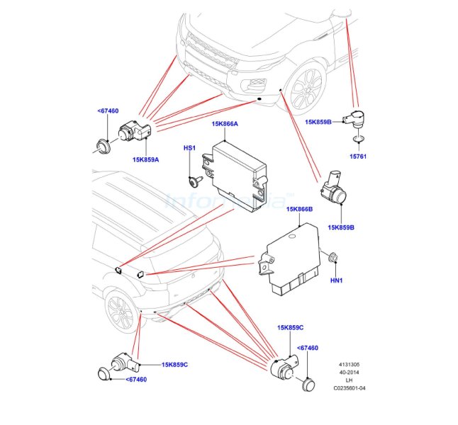 Αισθητήρες Parking εμπρός και πίσω και Εγκέφαλος Range Rover Evoque -Model2012
