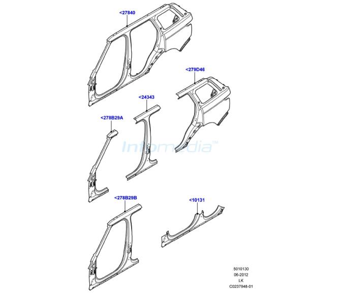 Φτερό πίσω και πλευρά και μασπιέ εξωτερικό Range Rover Model 2-13-