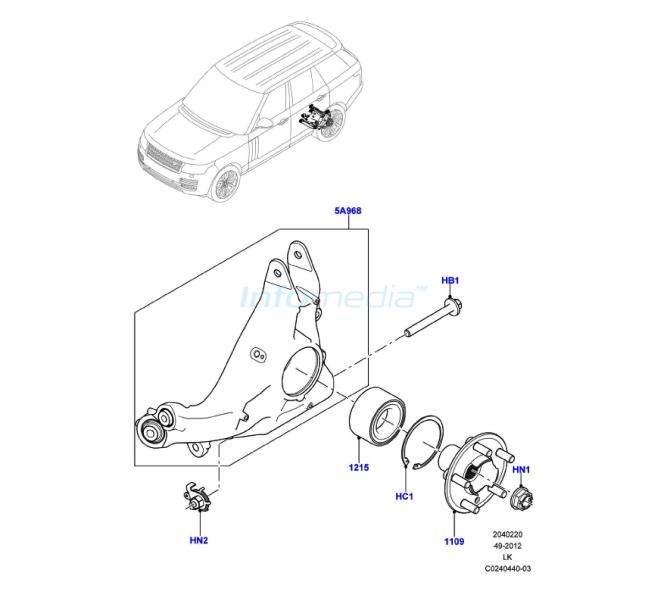 Άκρο και ρουλμάν και ψαλίδι πίσω Range Rover Voque Model2013-