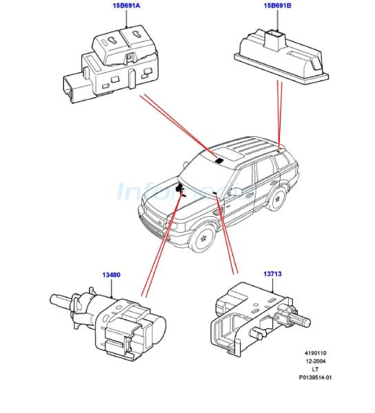 Διακόπτες και μπουτόν Range Rover Sport -Model2009
