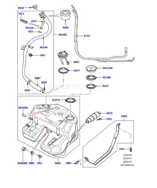 Αντλία πετρελαίου και ρεζερβουάρ Range Rover LT322 3000cc Diesel -Model2009
