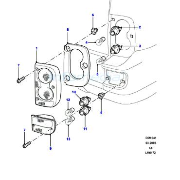 Φανάρι και φλας οπίσθιο freelander model 2003 - 2005