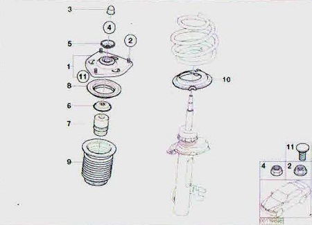 Αμορτισέρ και top mount mini bmw r50 r53 -model 2001