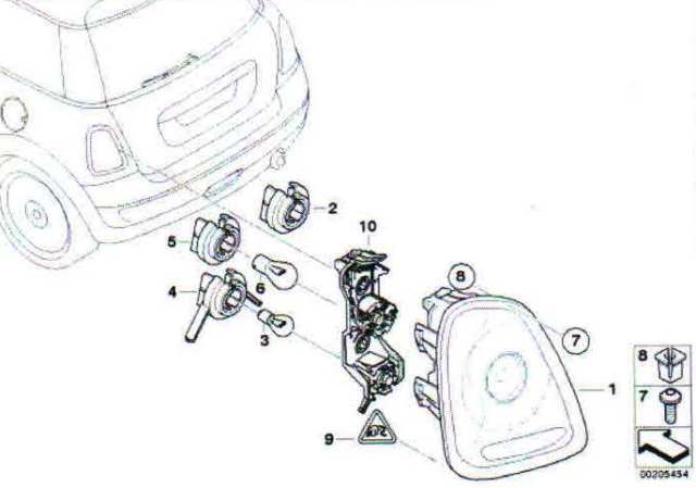 Φανάρι και βάση λάμπας οπίσθια Mini bmw R55-6