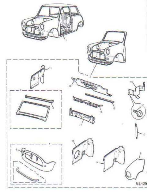 Λαμαρίνα καρότσας εμπρός Mini Classic Model 1984-2003