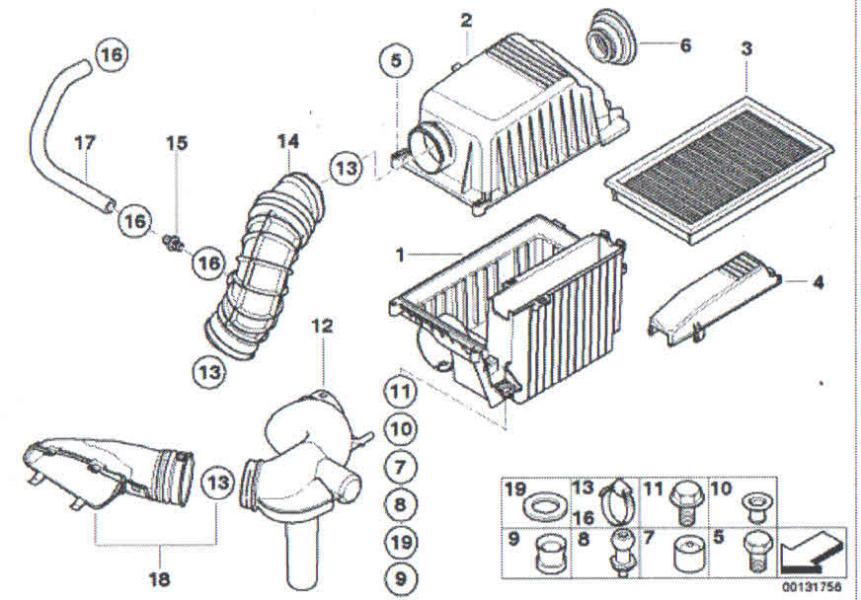 Φίλτρο αέρος και φιλτρόκουτο Mini R53