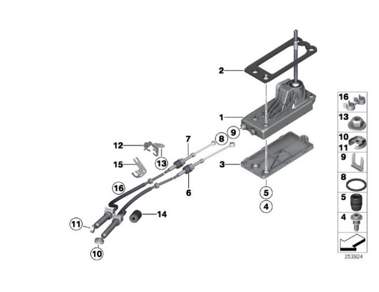 Χειριστήριο και ντίζες ταχυτήτων Mini R56 ( Manual )