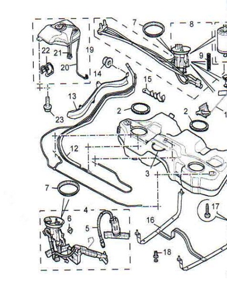 Ρεζερβουάρ και αντλία και φίλτρο βενζίνης Rover 75
